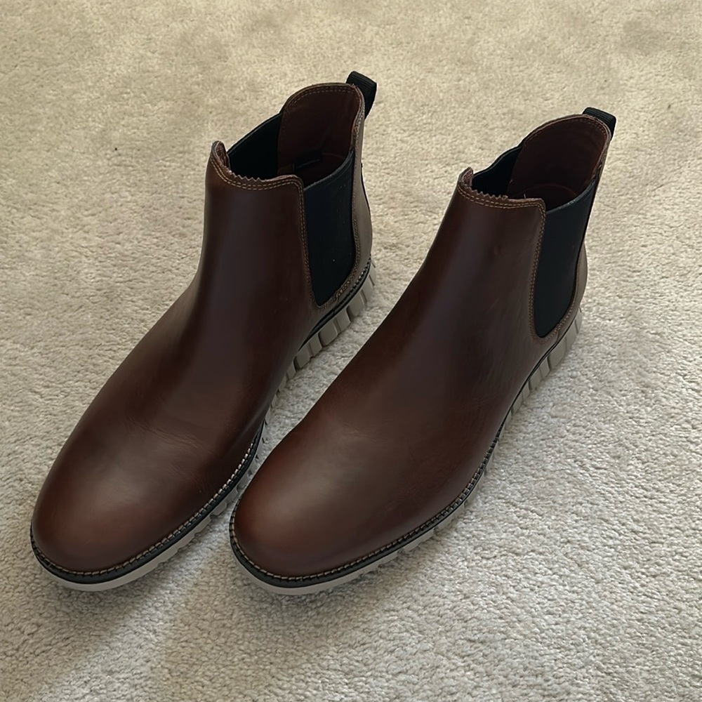 Cole Haan zero grand men’s leather water proof boots. New without tags